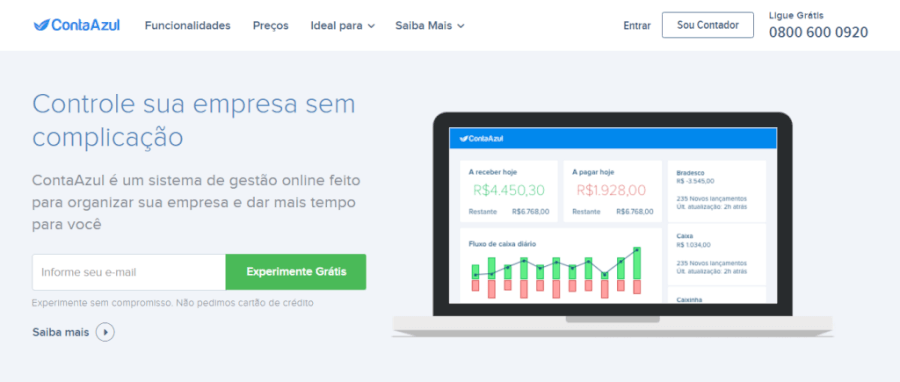 Pagina Inicial Conta Azul Pagina Inicial Conta Azul