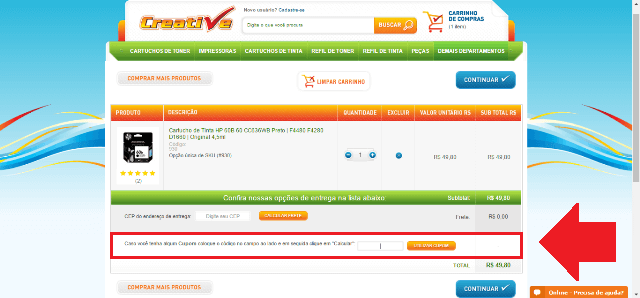 Cupom de desconto Creative Copias Cupom de desconto Creative Cópias