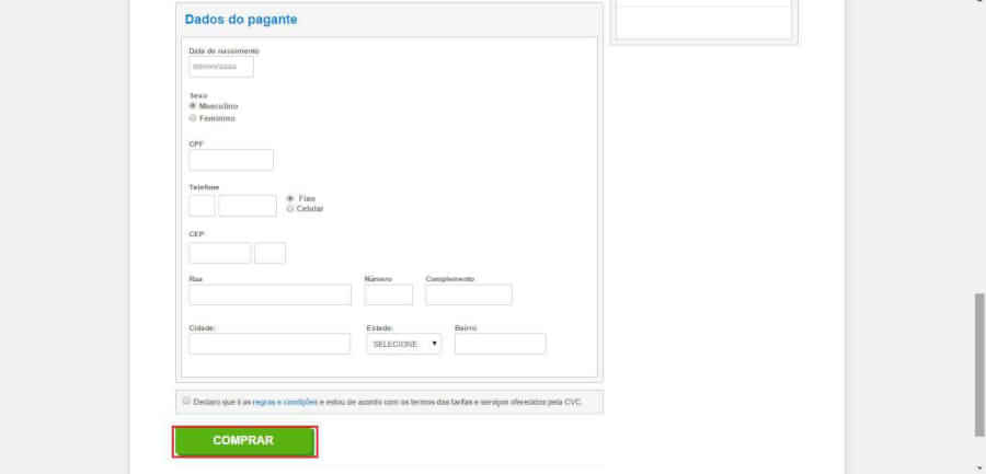 tela de pagamento CVC tela de pagamento CVC