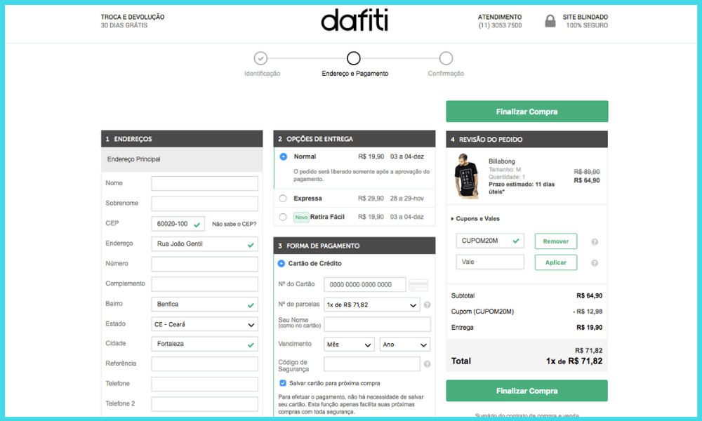 Cupom tenis deals dafiti