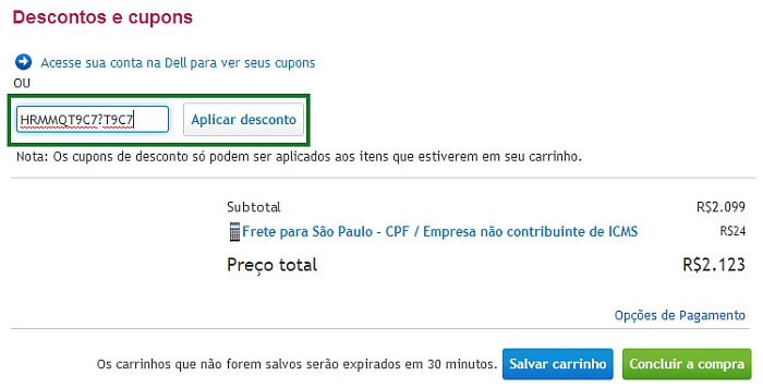 desconto Dell desconto Dell