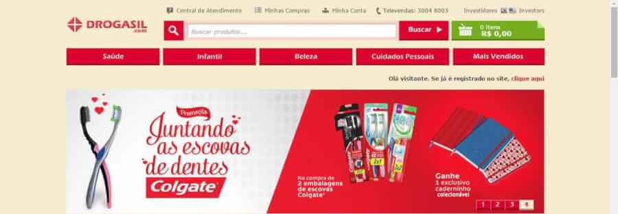 imagem pagina inicial Drogasil imagem pagina inicial Drogasil