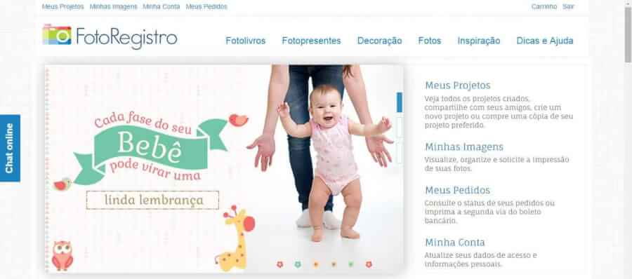 pagina inicial FotoRegistro pagina inicial FotoRegistro