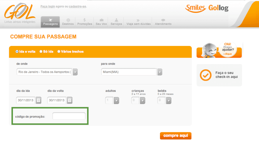 código promocional GOL Como aplicar código promocional GOL