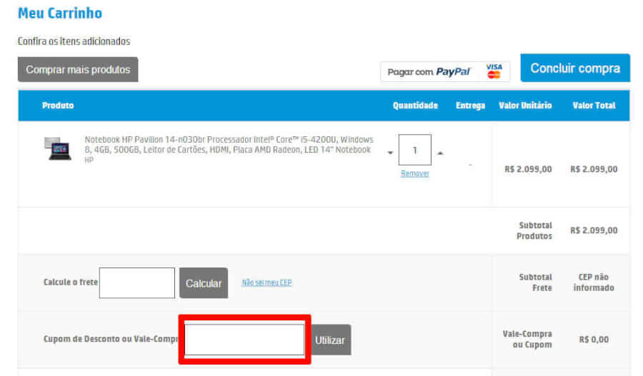 como usar o cupom de desconto HP como usar o cupom de desconto HP