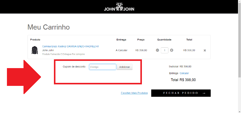 Cupom de desconto John John Cupom de desconto John John