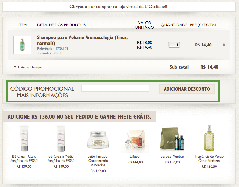 promoções L'Occitane en Provence