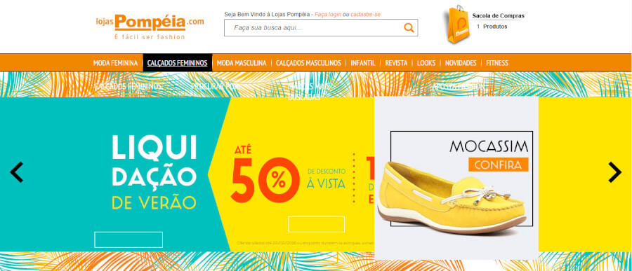 Lojas Pompeia Página principal