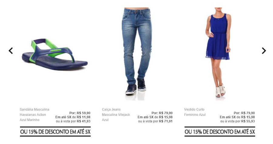 Lojas Pompeia Página produtos