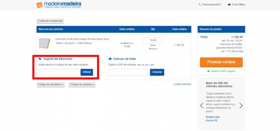 MadeiraMadeira Cupom