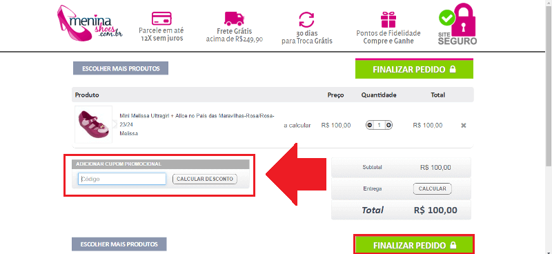 Cupom de desconto Menina Shoes Cupom de desconto Menina Shoes