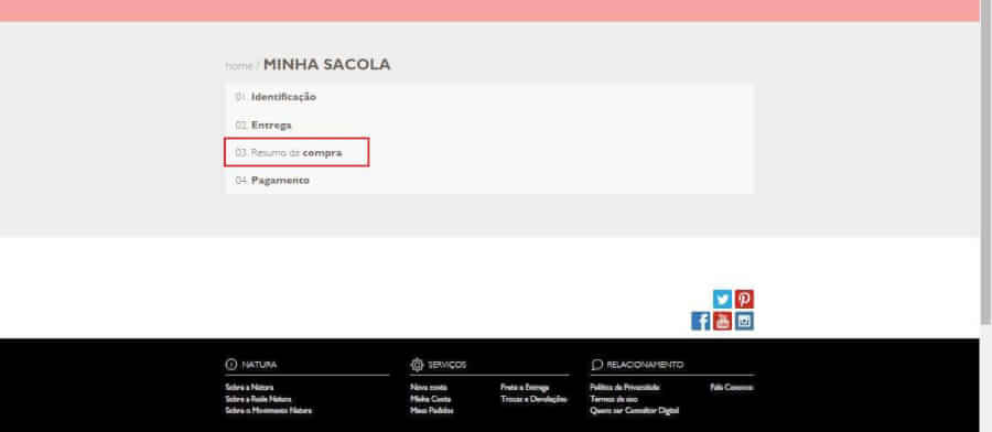COmo inserir o cupom de desconto Natura Minha Sacola Natura