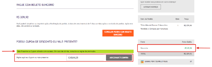 Desconto hot sale na netshoes