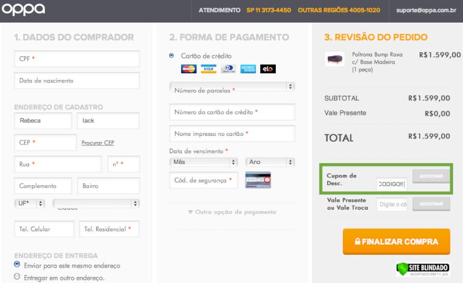 Como usar o cupom de desconto OPPA Como usar o cupom de desconto OPPA