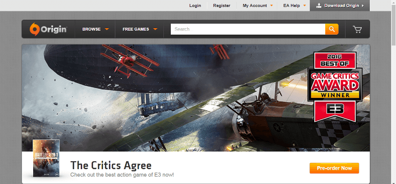 Pagina Inicial Origin Pagina Inicial Origin