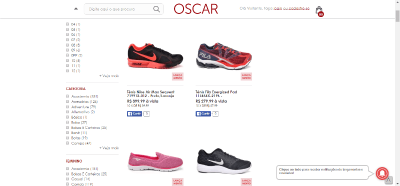 Oscar Calçados Produtos Oscar Calçados Produtos