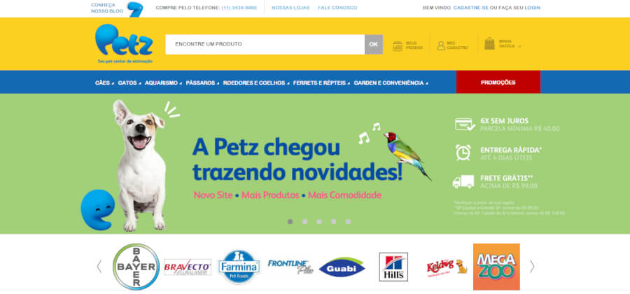 Petz Página Inicial