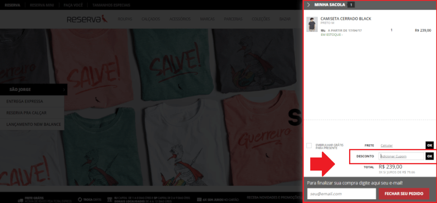 Cupom de desconto Reserva Cupom de desconto Reserva