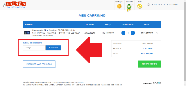 Cupom de desconto Saldao da Informatica Cupom de desconto Saldao da Informatica
