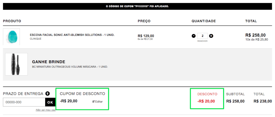 Onde aplicar cupom da Sephora