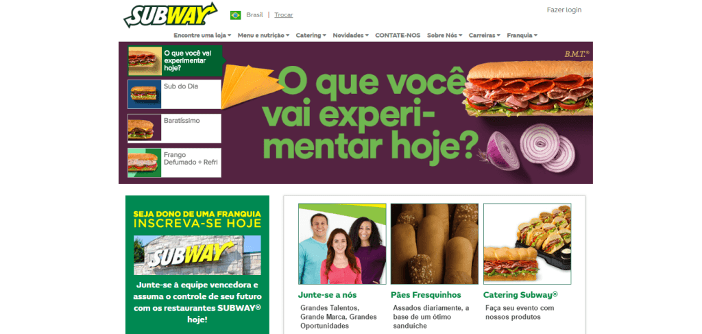 Pagina Inicial Subway Pagina Inicial Subway