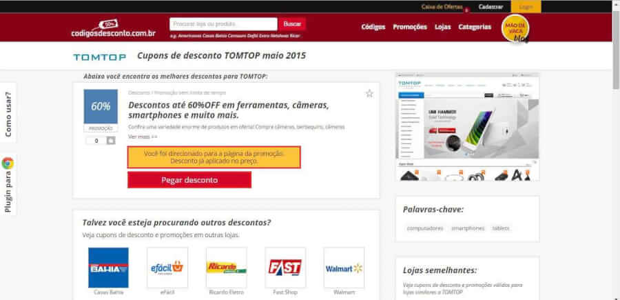 Cupom de Desconto TomTop Cupom de Desconto TomTop