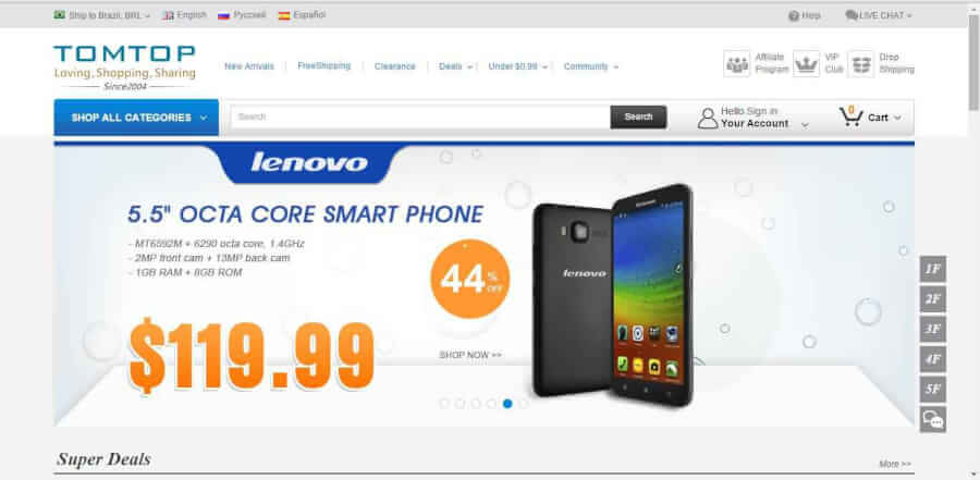 Imagem promocional TomTop Imagem promocional TomTop