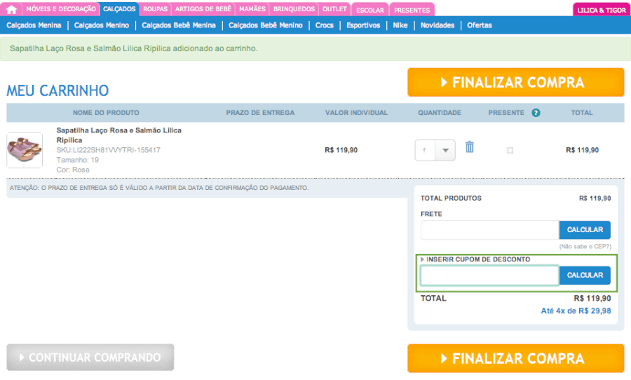 cupons de desconto Tricae