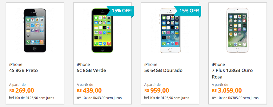 iPhones em promoção