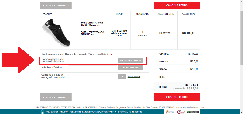 Cupom de Desconto Under Armour Cupom de Desconto Under Armour