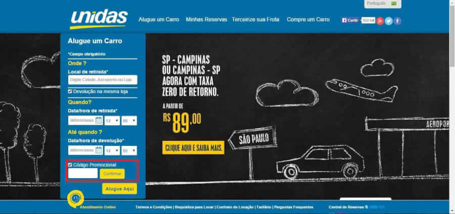 como usar o cupom de desconto Unidas como usar o cupom de desconto Unidas