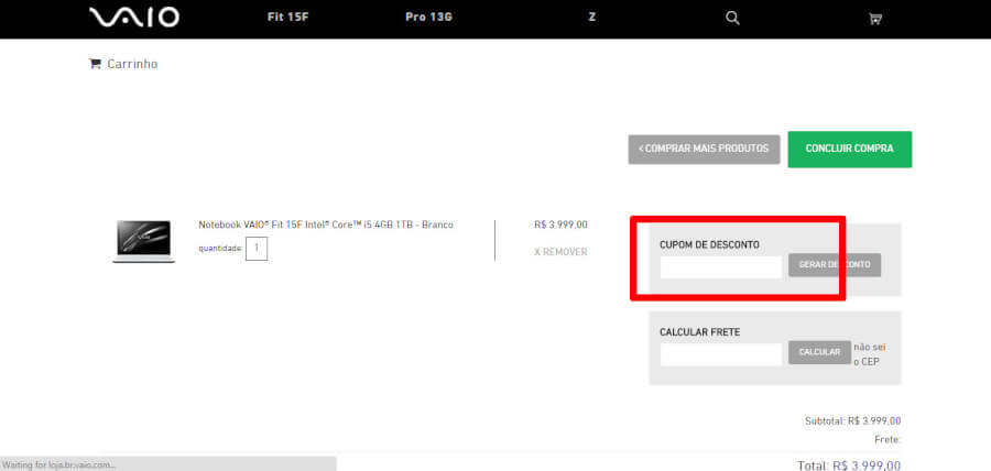 Vaio Cupom