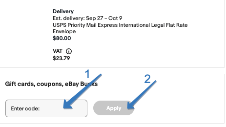 Ибей где ввести промокод