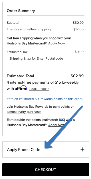 How to use The Bay promo code