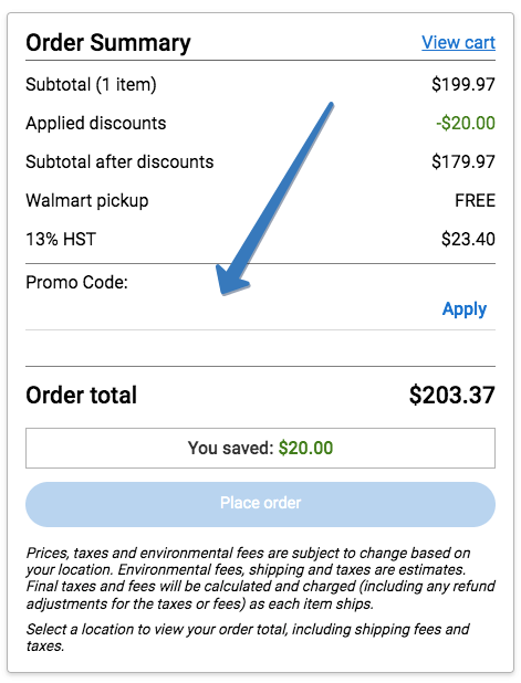 How to use an Walmart promo code