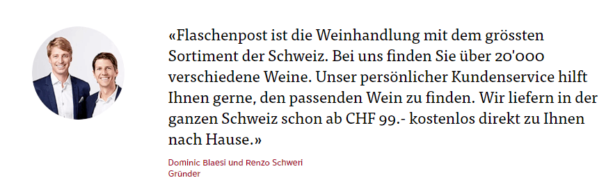 Beschreibung von FLASCHENPOST