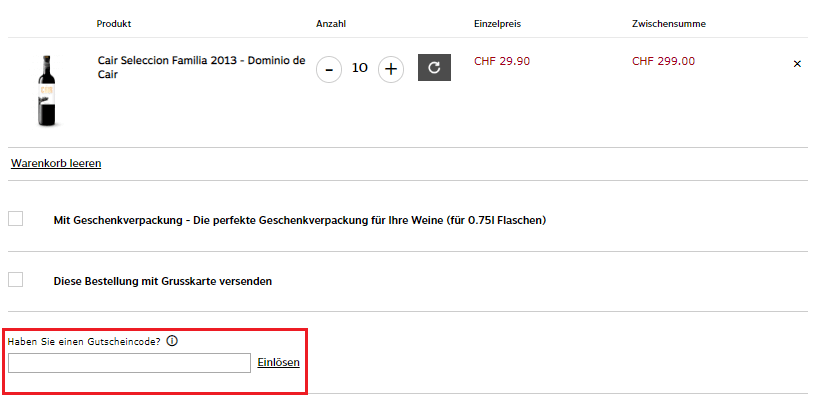 den FLASCHENPOST Gutschein einlösen