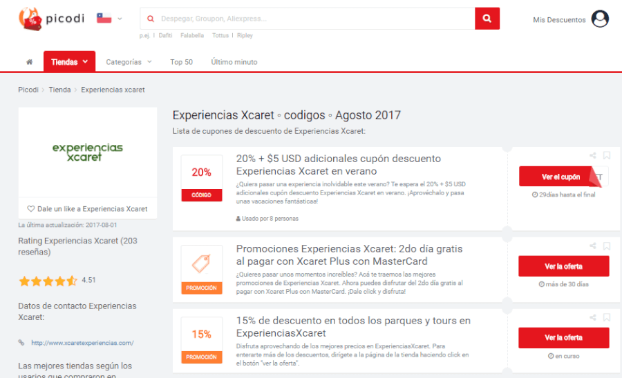 xcaret promociones picodi