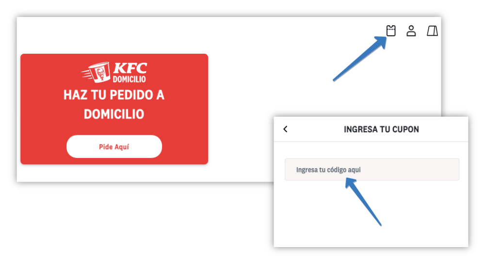 Dónde ingresar el cupón KFC en la página web kentucky.cl