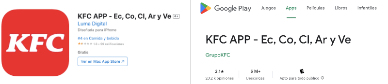App de KFC Chile