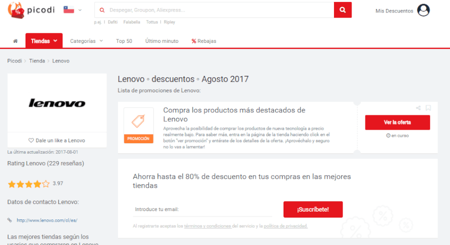 promociones lenovo picodi
