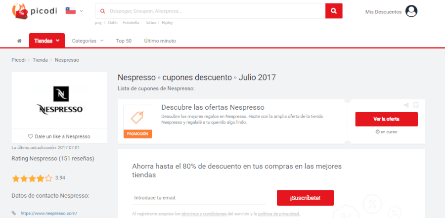 descuentos nespresso