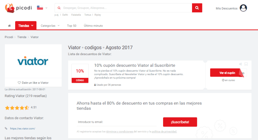 viator promociones picodi