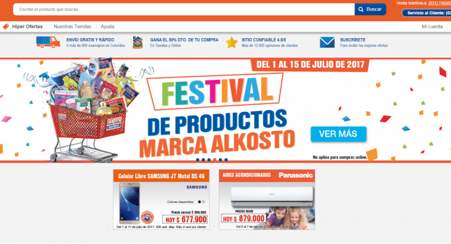 pagina de la tienda