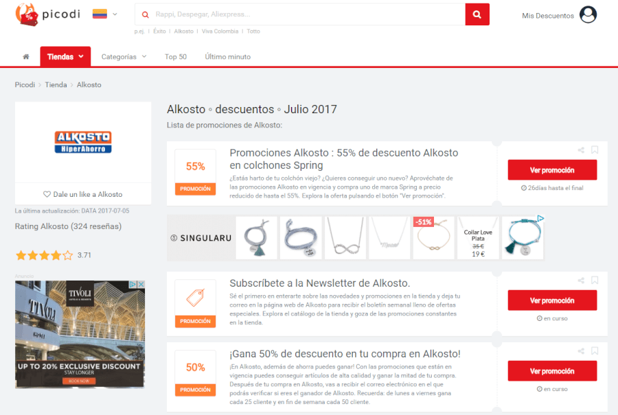 promociones en la tienda