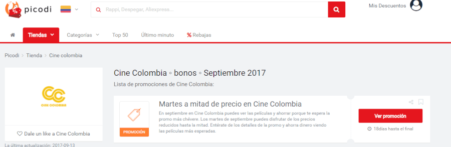 promociones Cine Colombia promociones Cine Colombia