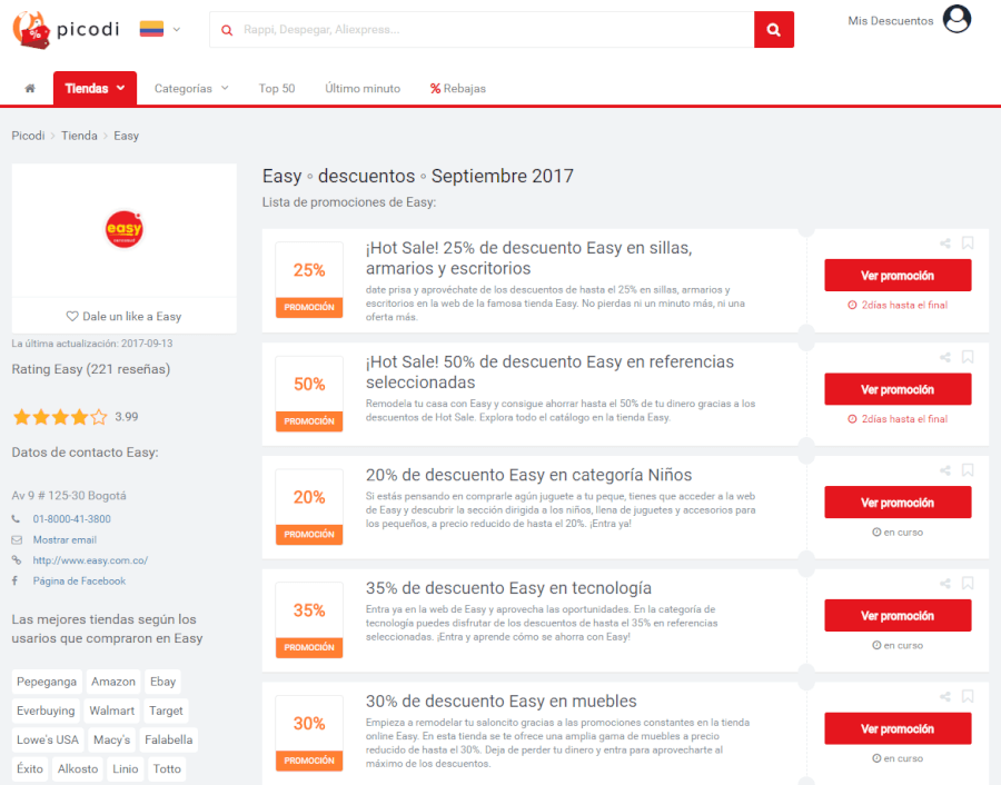 descuentos de Easy descuentos de Easy