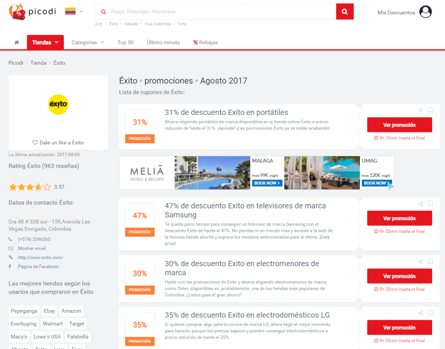 descuentos en vigencia en Picodi