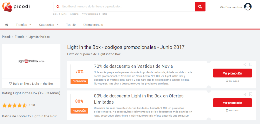 promociones light in the box