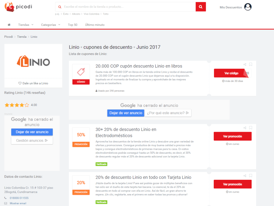 cupones y promociones Linio